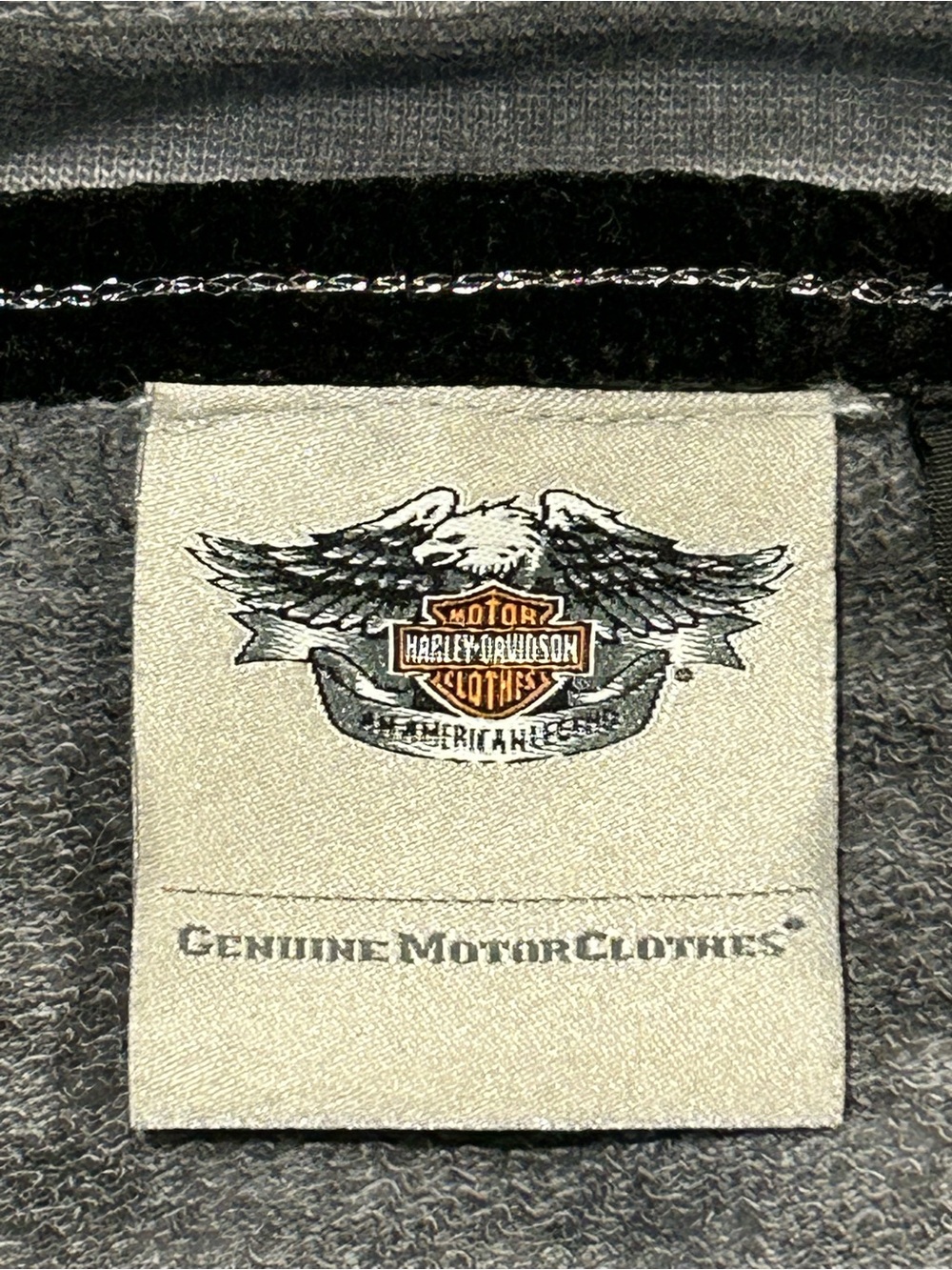 Women’s Harley-Davidson Sequin Hoodie (Size Large) - Distressed Charcoal Gray - Picture 6 of 9